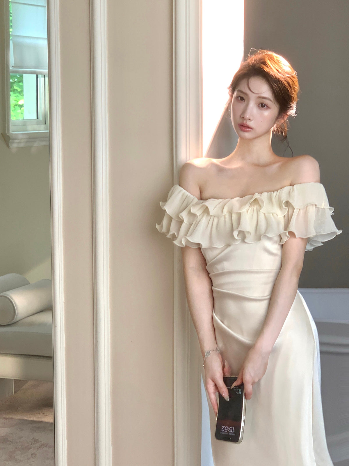 【dress】フリルマーメイドワンピース　N3155