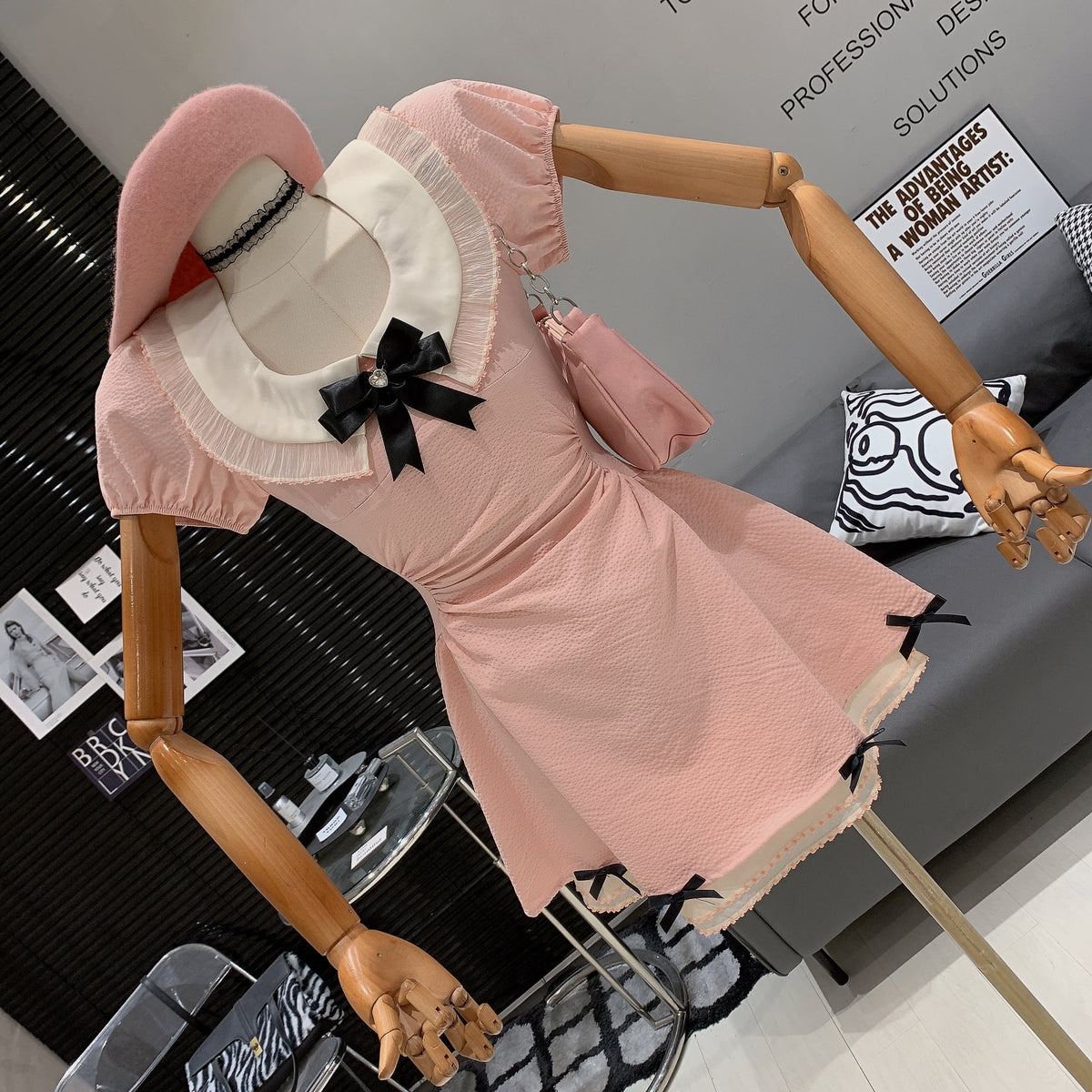 【dress】リボン付きワンピース　M25275