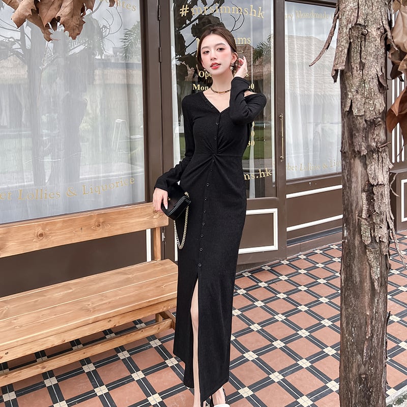 【dress】ニットワンピース Q7042
