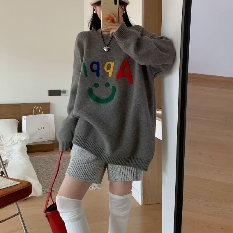 【tops】クルーネックニットセーター　M19118