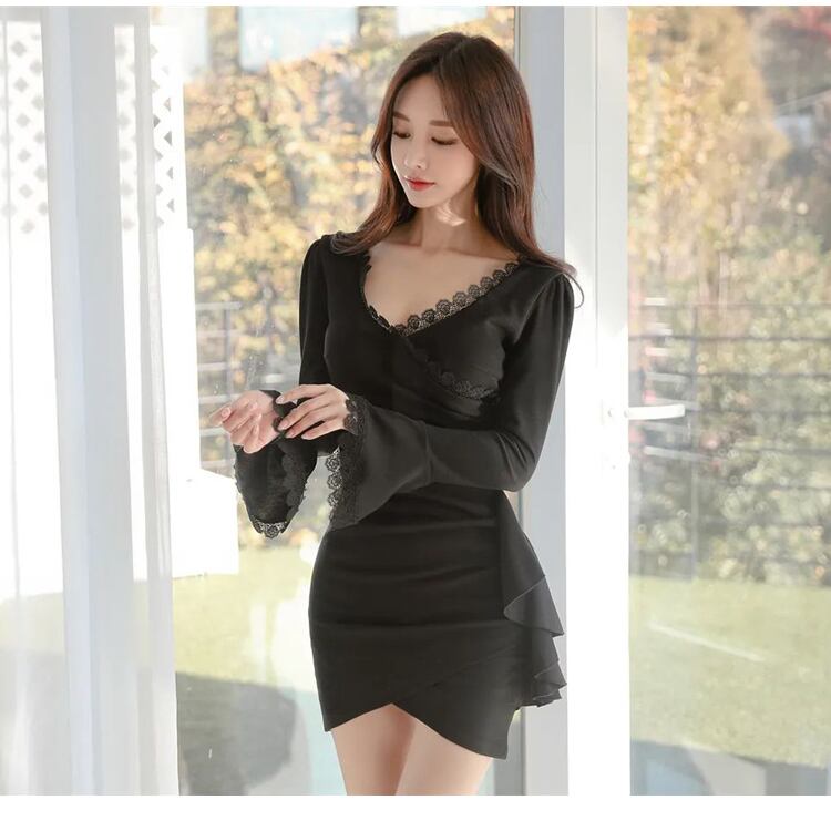 【dress】レース切り替えワンピース　M29491