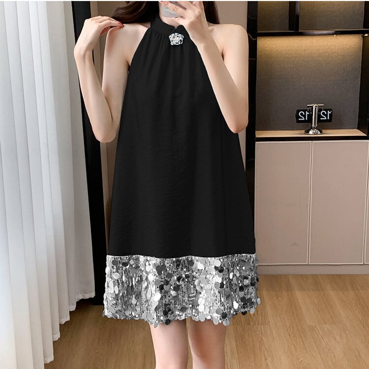 【dress】キラキラノースリーブワンピース　M24338