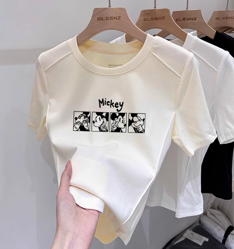 【tops】ラウンドネック半袖TシャツF7550