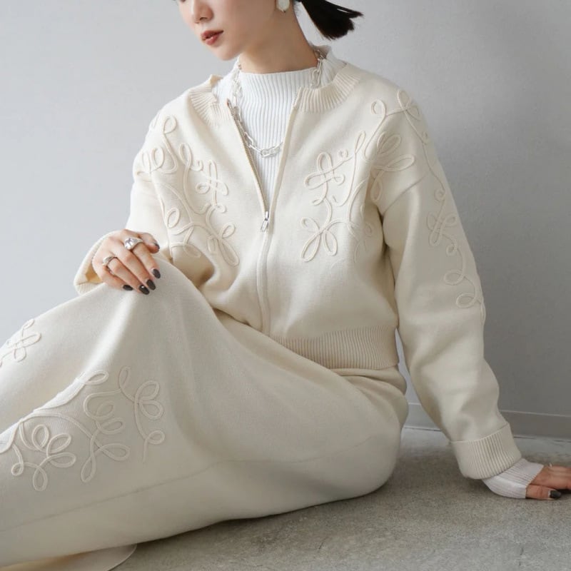 【set】ノーカラーショートジャケット×ロングスカートセット　N2751