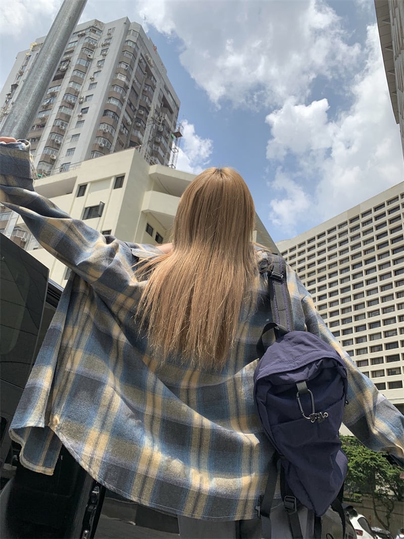 【tops】チェック柄シャツトップス　M25664