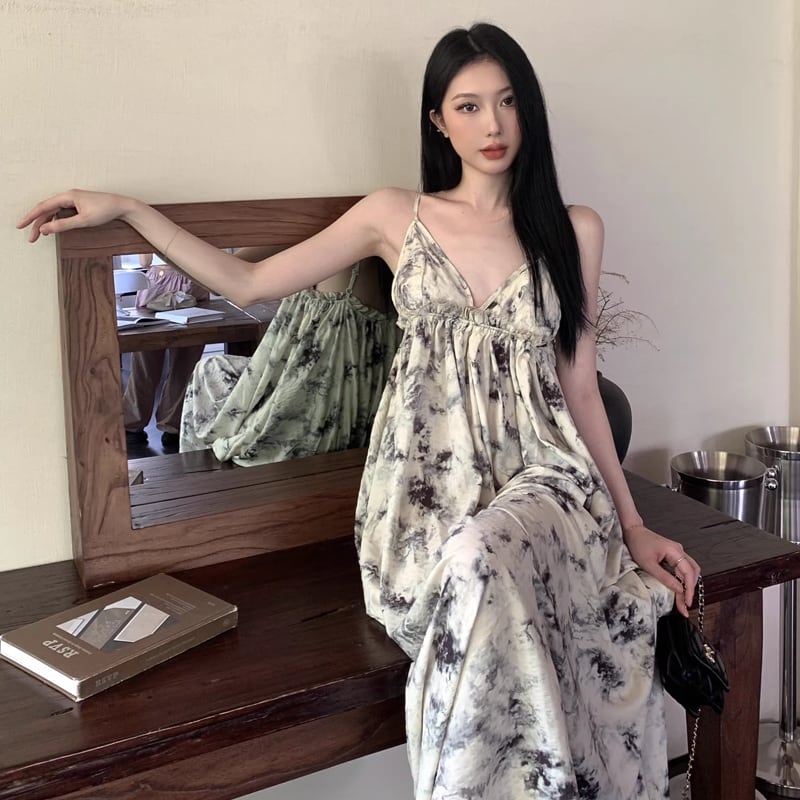 【dress】花柄キャミワンピース Q8319