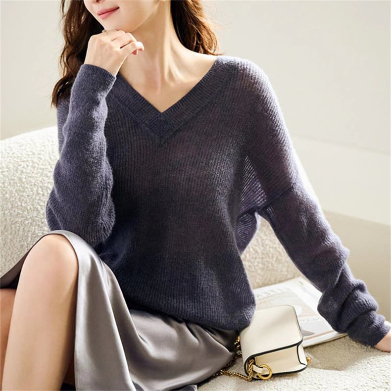 【tops】Vネック無地ニットセーターG20318