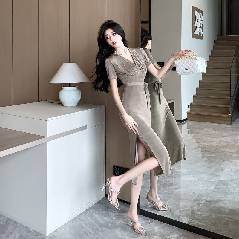 【dress】Vネックワンピース G20323