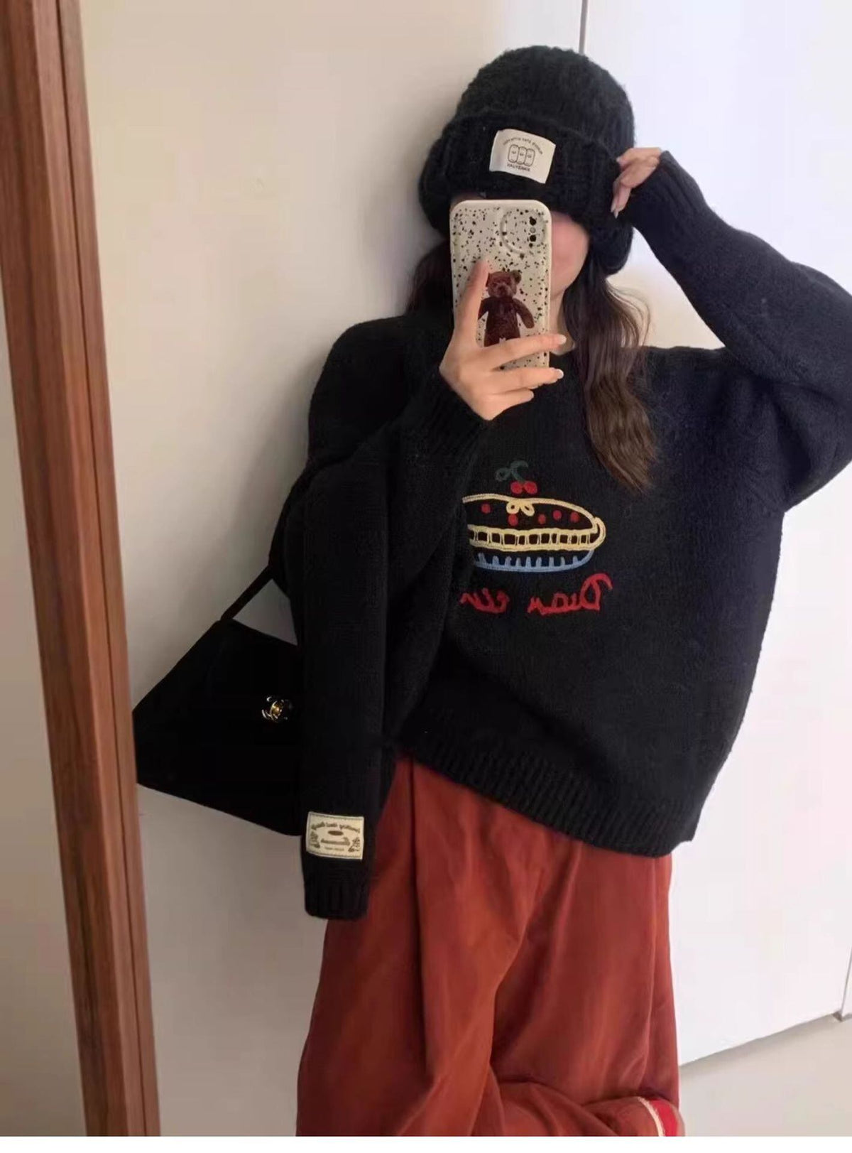 【tops】刺繍ニットセーター　M27228