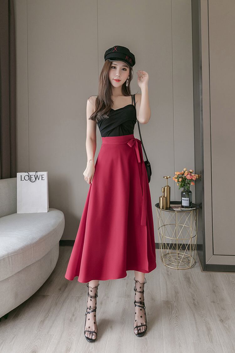 【bottoms】 清新人気デザインレディースファッションハイウエストスカート