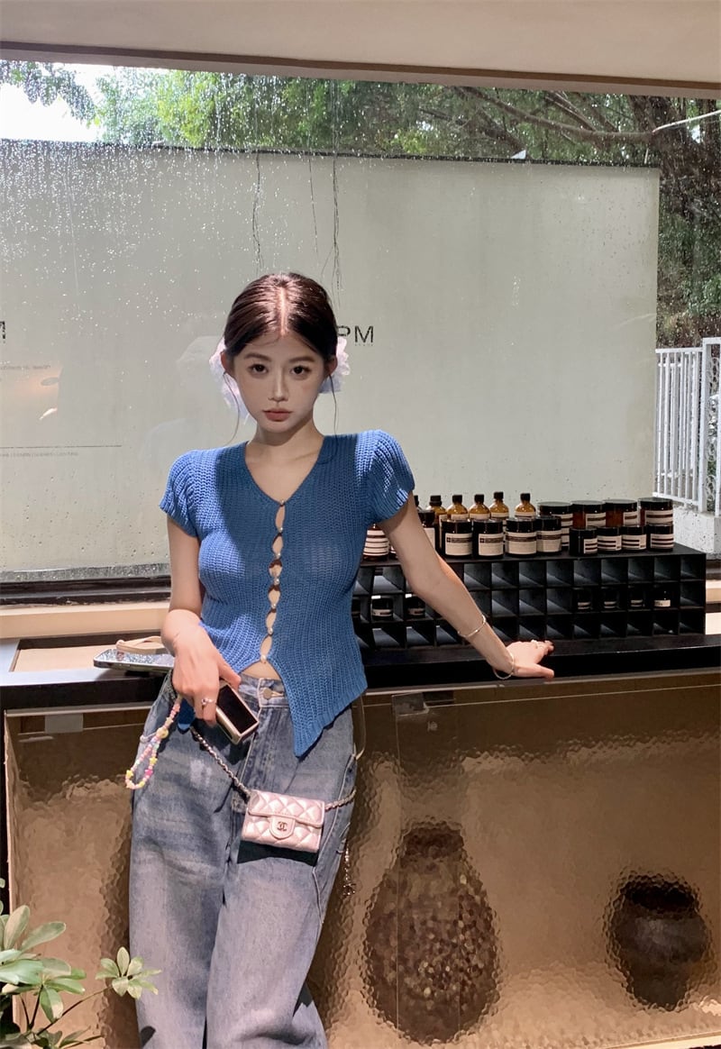 【tops】ニットトップス　M25045