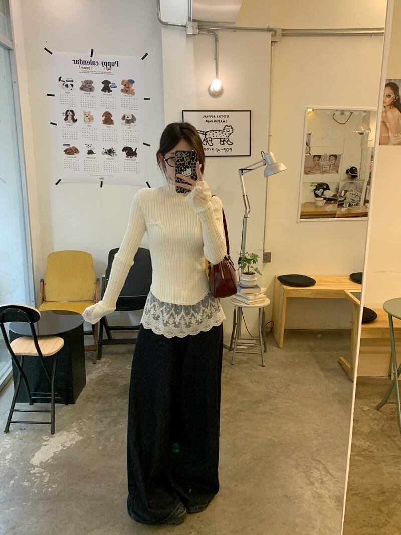 【tops】ドッキングニットトップス　M27458