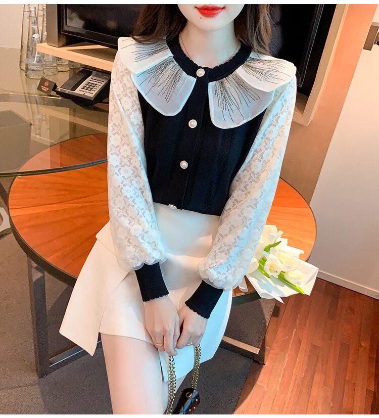 【tops】ドッキングニットトップス　M18814