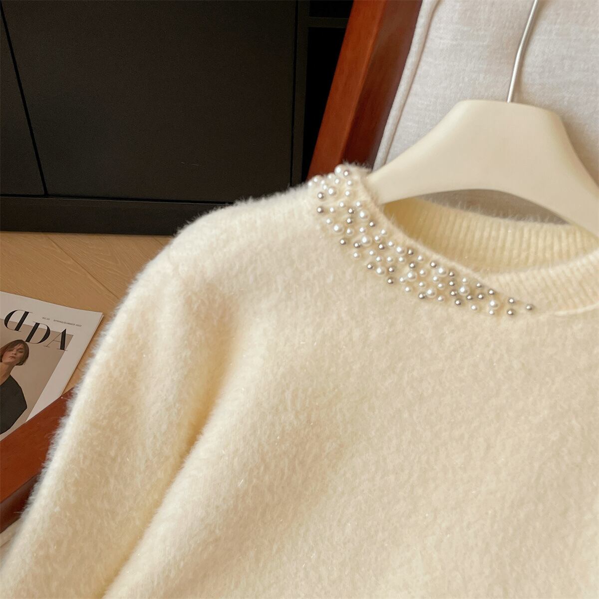 【tops】パールニットセーター　M29173