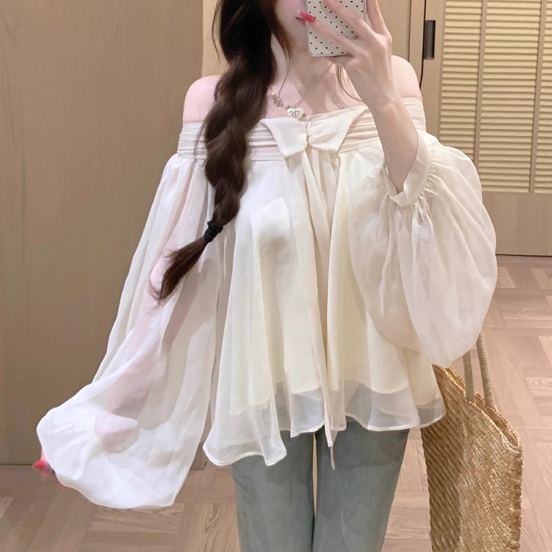【tops】オフショルダーシフォントップス Q8367