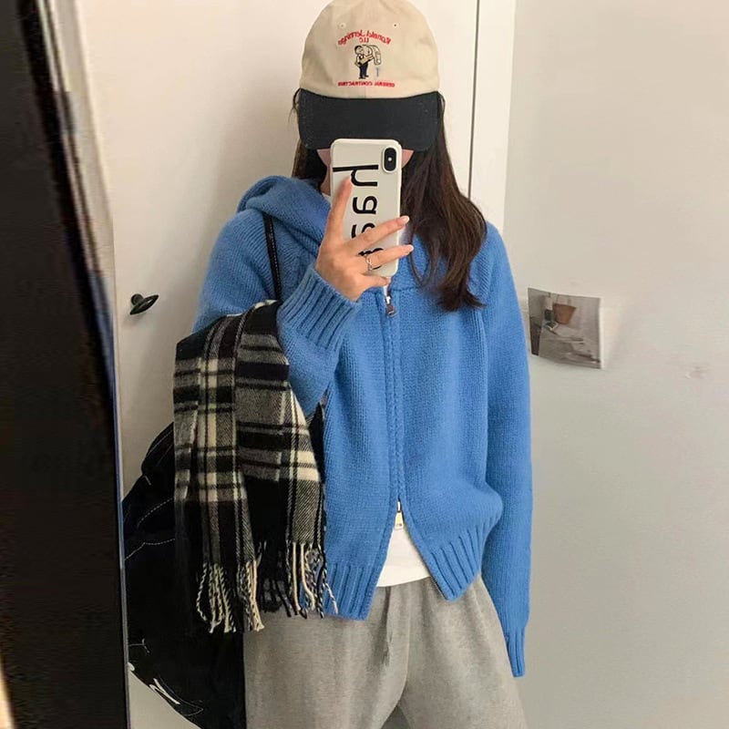 【outer】ファスナーニットカーデ　M27244