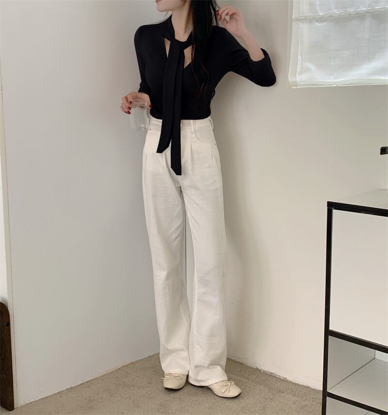 【tops】ボウタイニットトップス　M27475