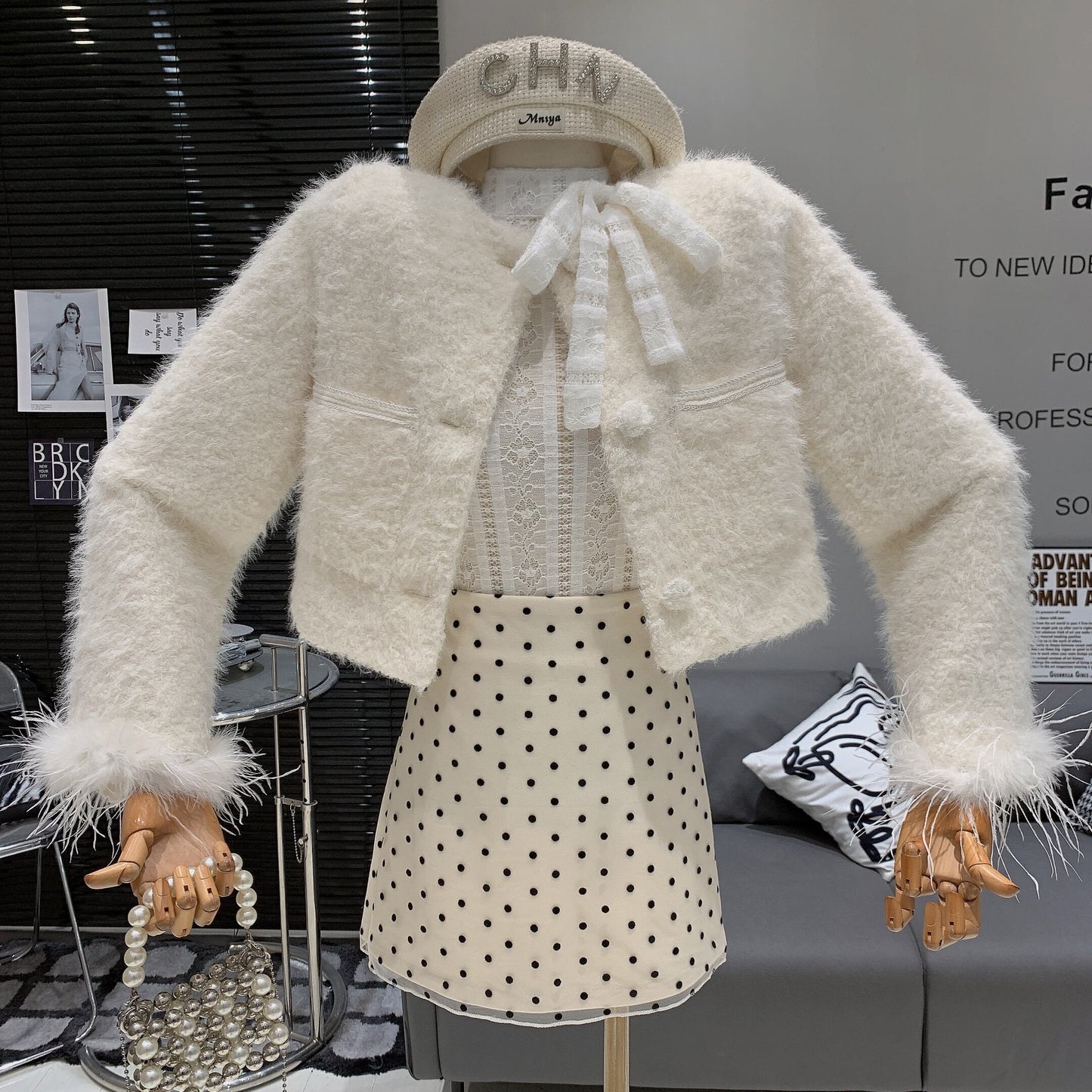 【outer】ファーショートコート　M28441