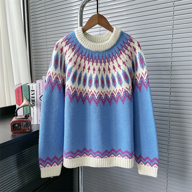 【tops】ジャカードニットセーター　M28285