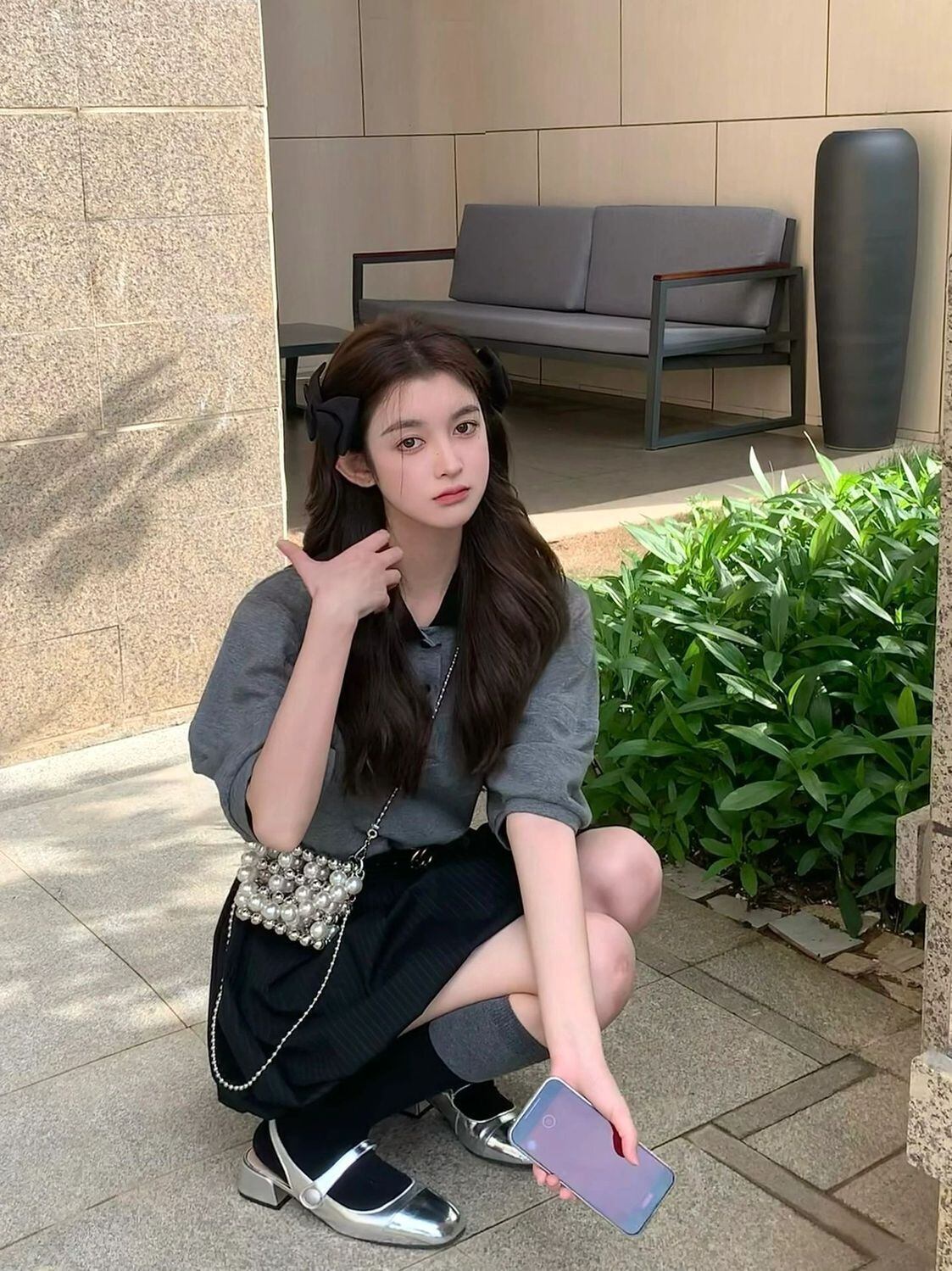 【set】パフスリーブTシャツ+スカート２点セットG21349