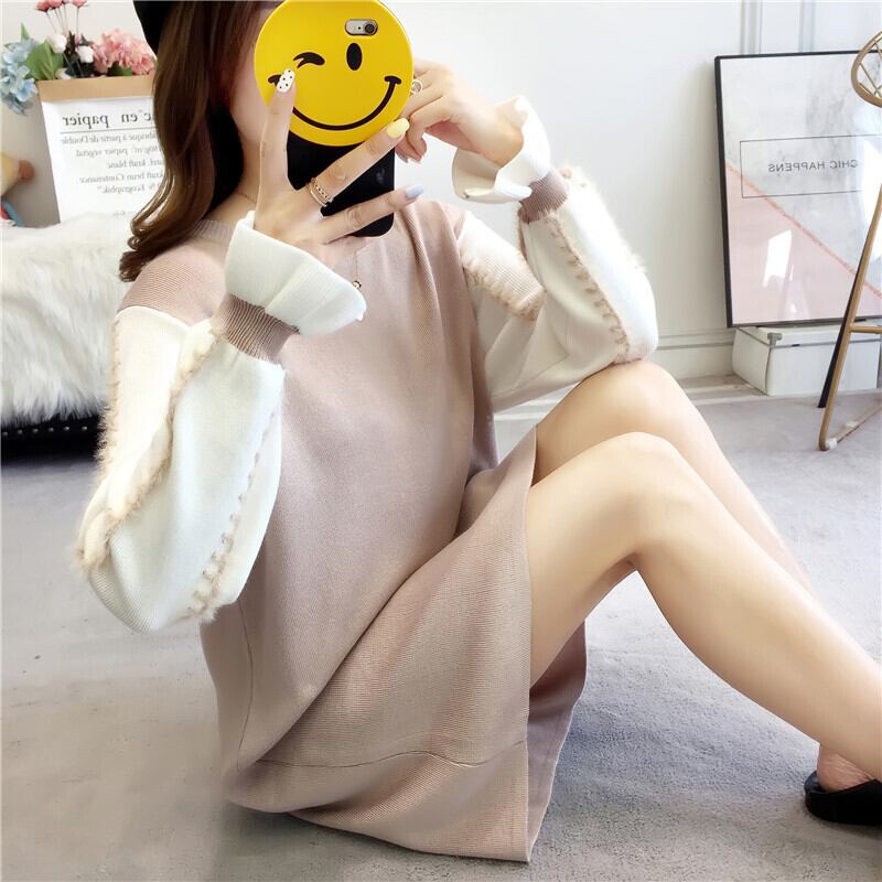 【dress】美人度アップ!気質満点スウィートスカラップスリーブ厚手ニットワンピース G3284