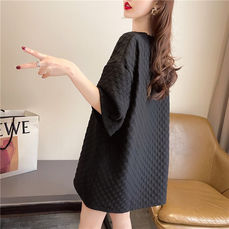 【tops】韓国ファッション半袖ラウンドネック英字柄ファッションゆったり着回しTシャツF0043