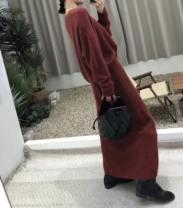 【set】ニットセーター×スカートセット　M27073