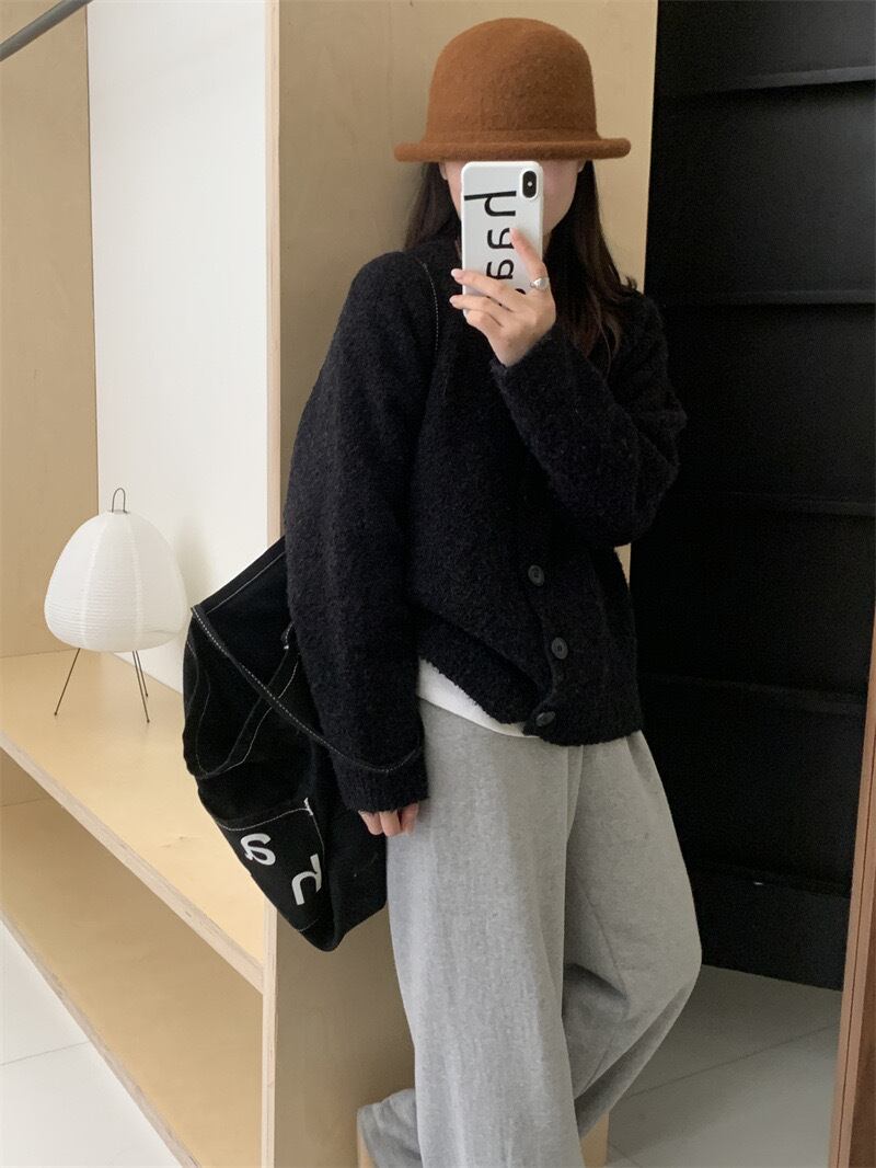 【outer】クルーネックニットカーデ　M18868