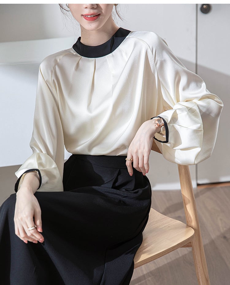 【tops】スタンドネックリボンブラウスG20316