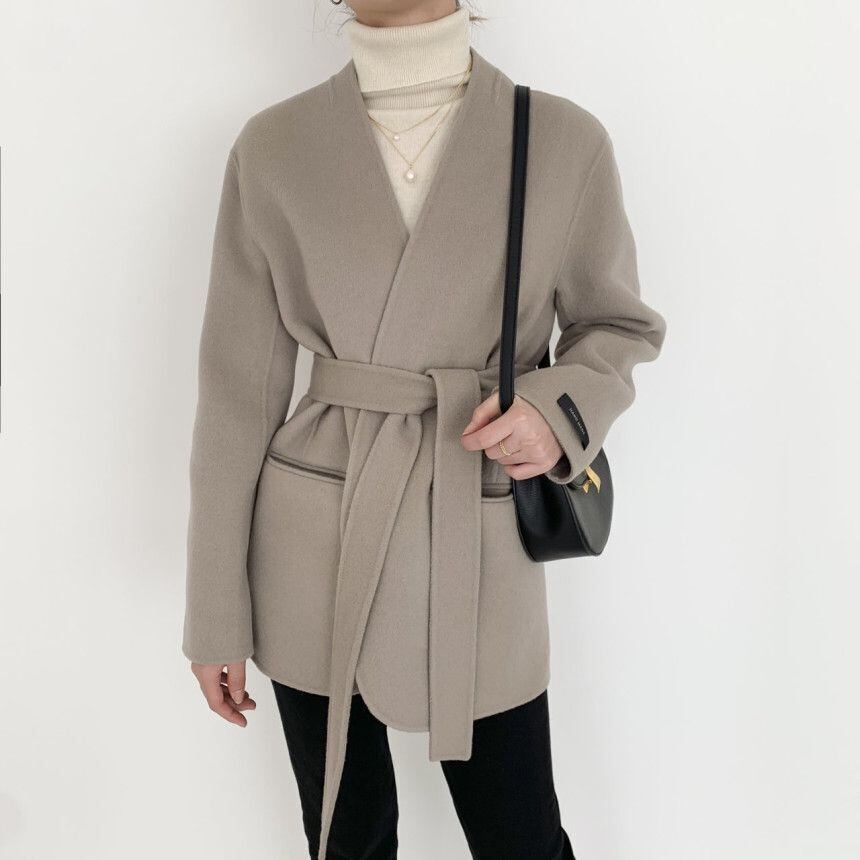 【outer】Vネックチェスターコート　M19078