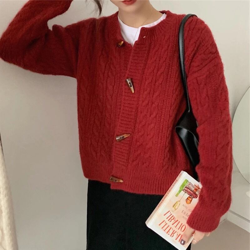 【outer】クルーネックニットカーデ　M27240