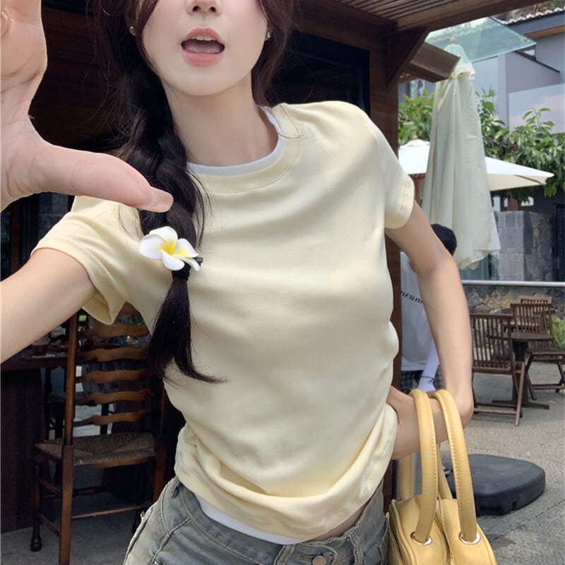 【tops】切り替えTシャツ　M25122