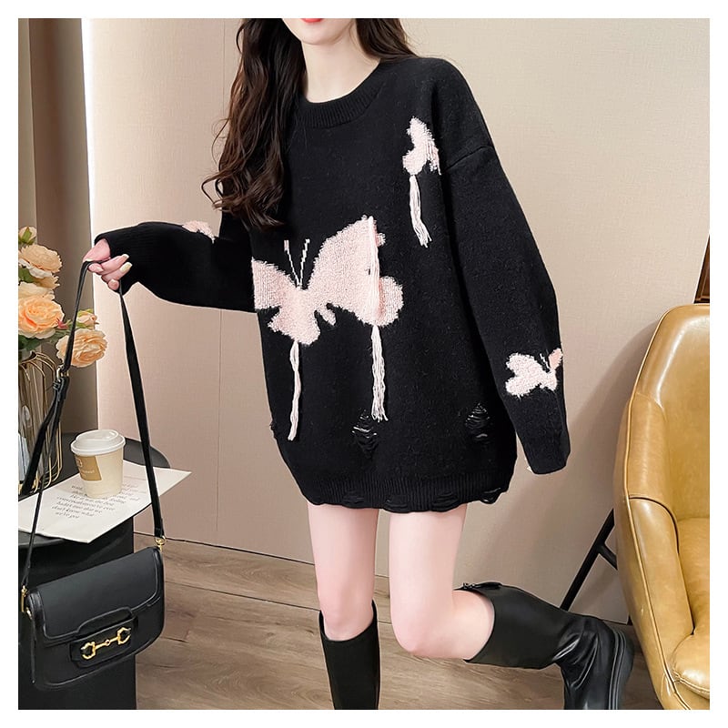 【tops】ジャカードニットセーター　M29170