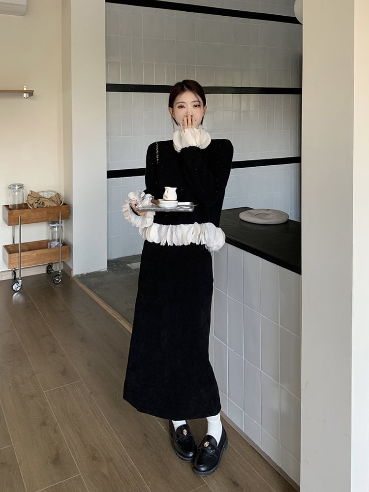 【tops】フレアスリーブニットセーターF6875