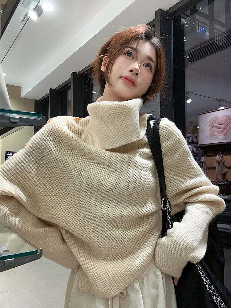 【tops】ハイネックニットトップス　N2833