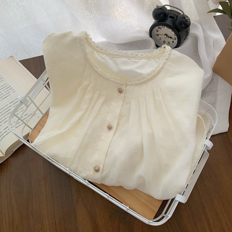 【tops】クルーネックシャツトップス　M29462