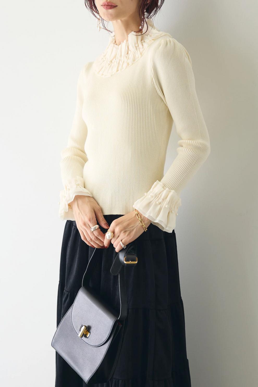 【tops】ドッキングニットトップス　M28689