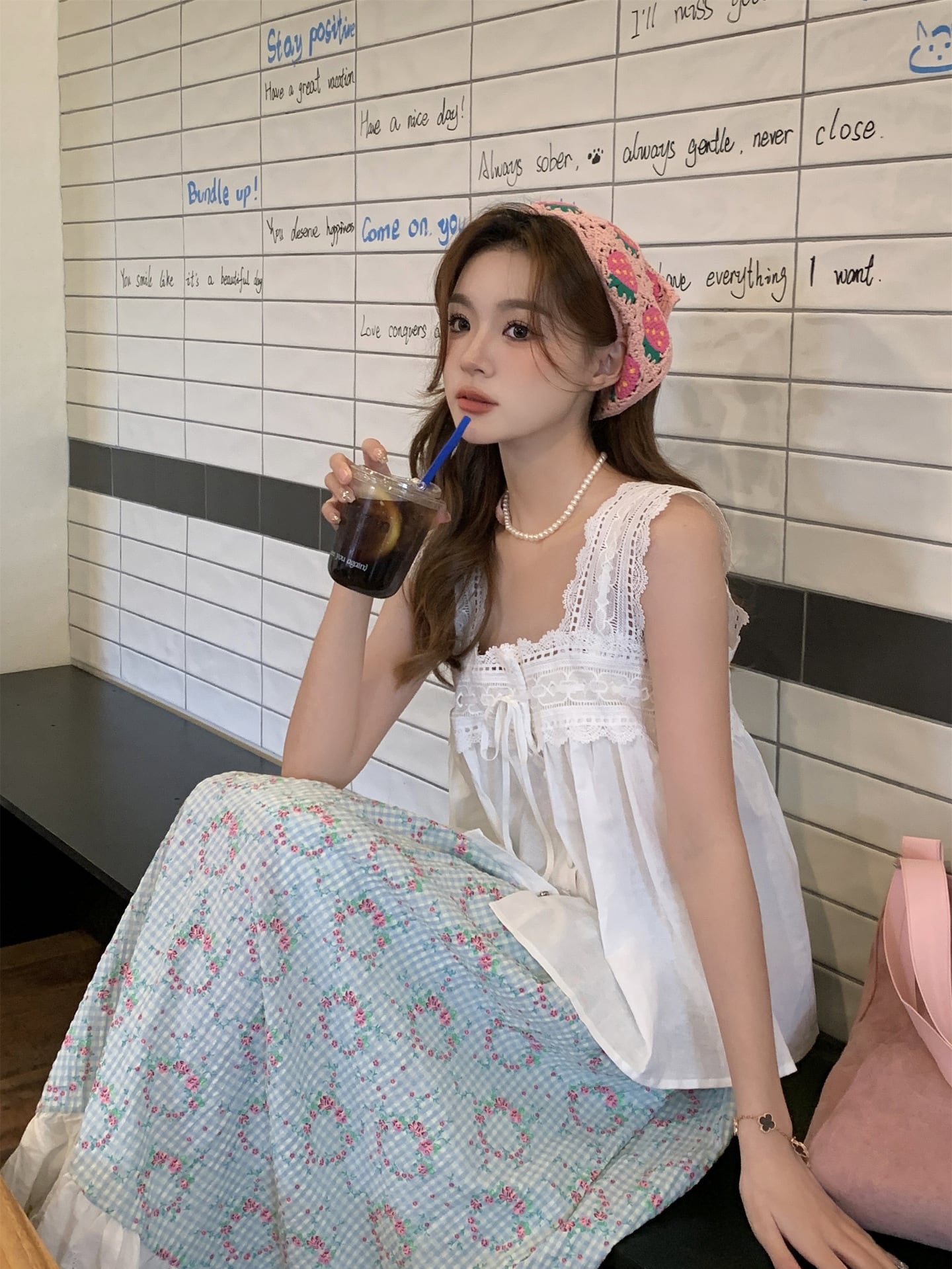 【bottoms】Aライン花柄スカートG20484