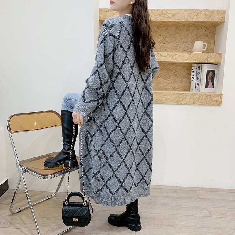 【outer】ロング丈ニットカーデ　M26052