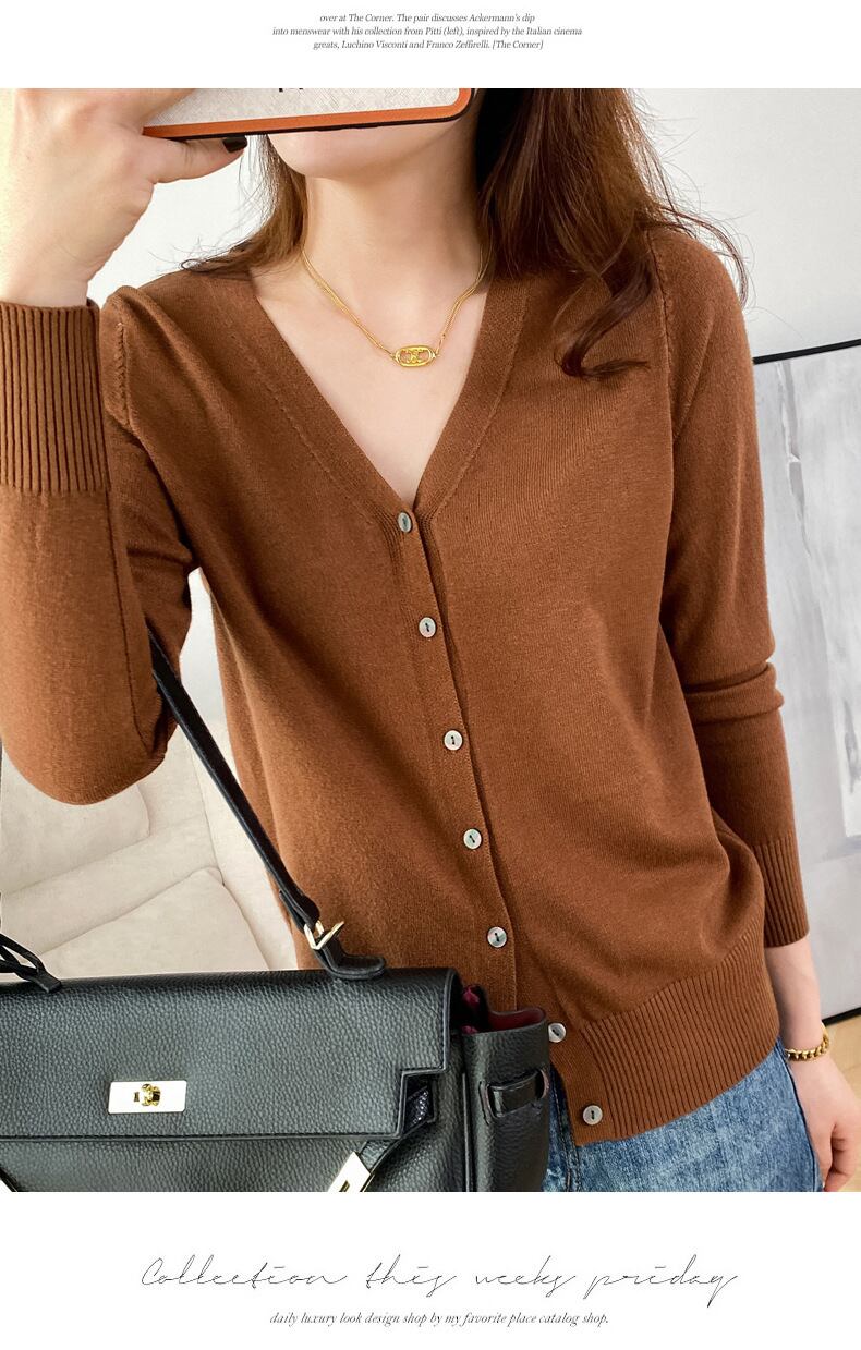 【outer】Vネックニットカーデ　M19164