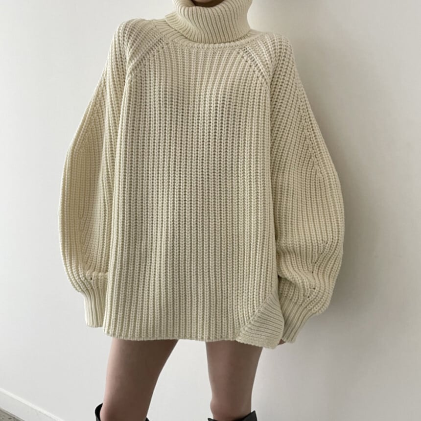 【tops】ハイネックニットセーター　M27577