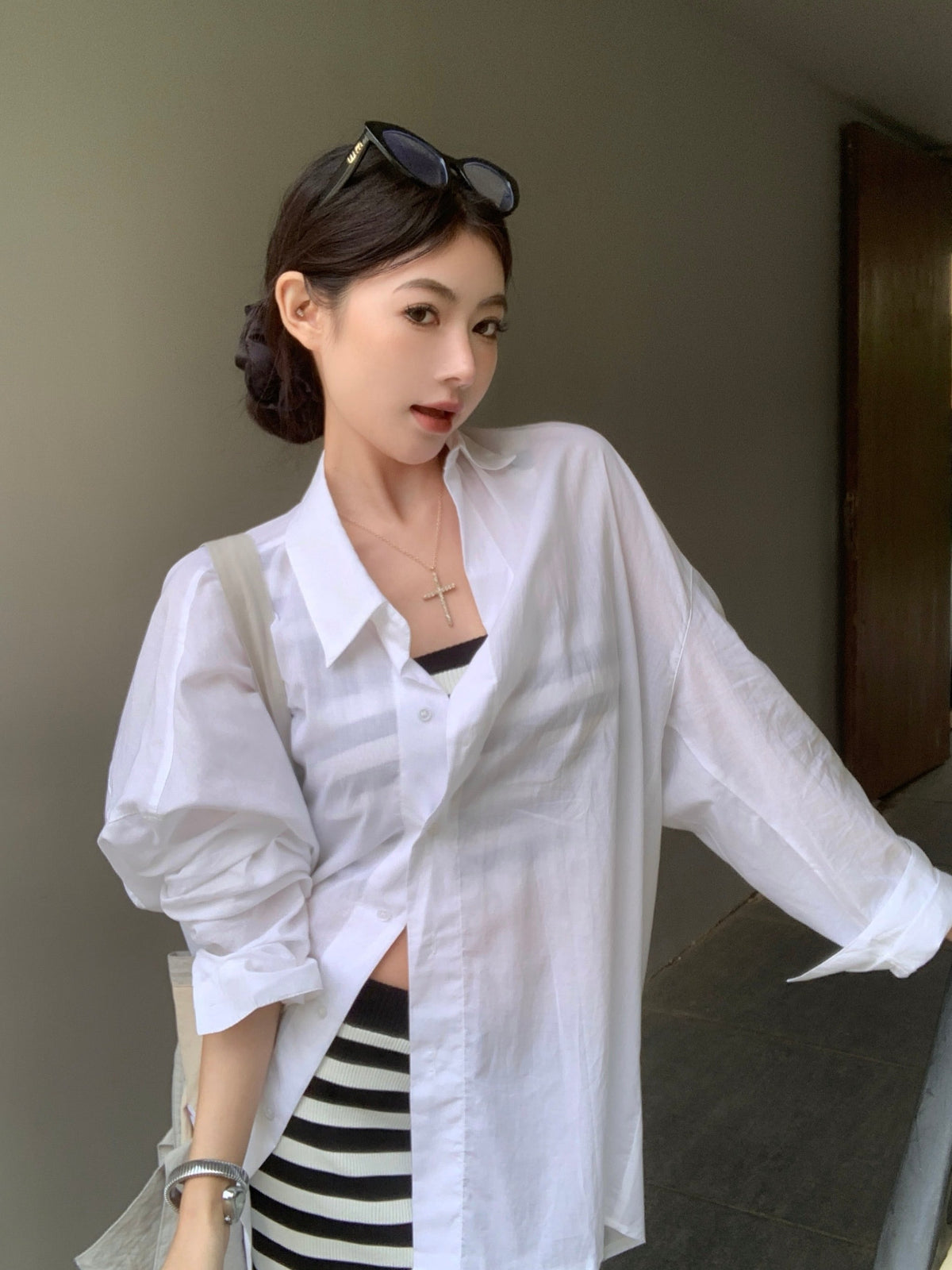 【set】キャミソール×ロングスカート×UVカットシャツ3点セット　N2654