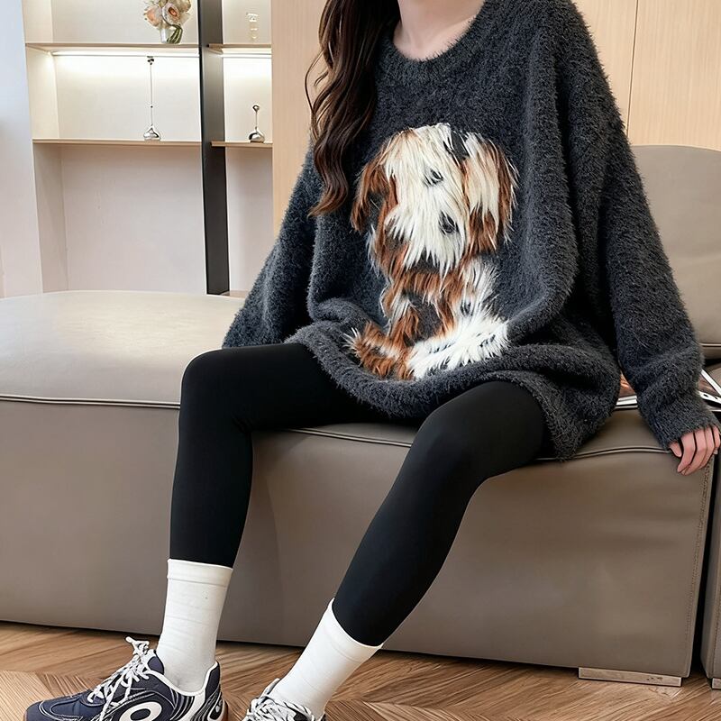 【tops】ファードッキングニットトップス Q7285