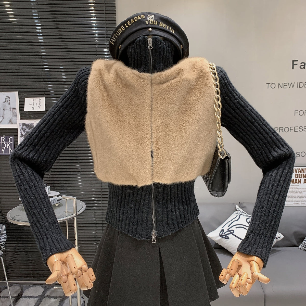 【outer】ファードッキングニットアウター　N2846