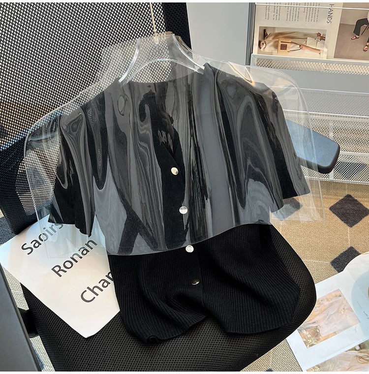 【tops】POLOネックニットＴシャツF7401