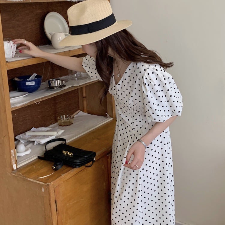 【dress】ドット柄ワンピース　M24778