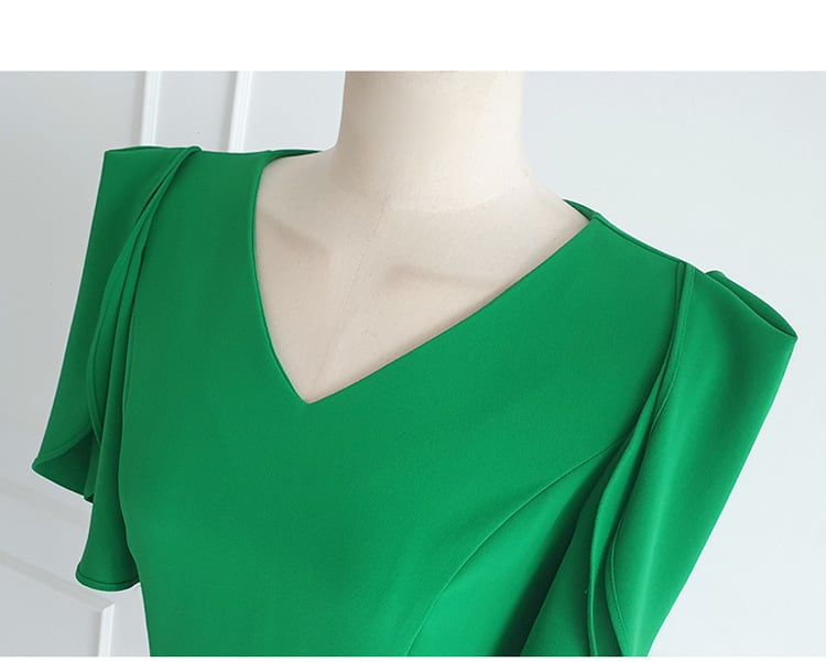 【dress】Vネックフリルワンピース　M24286