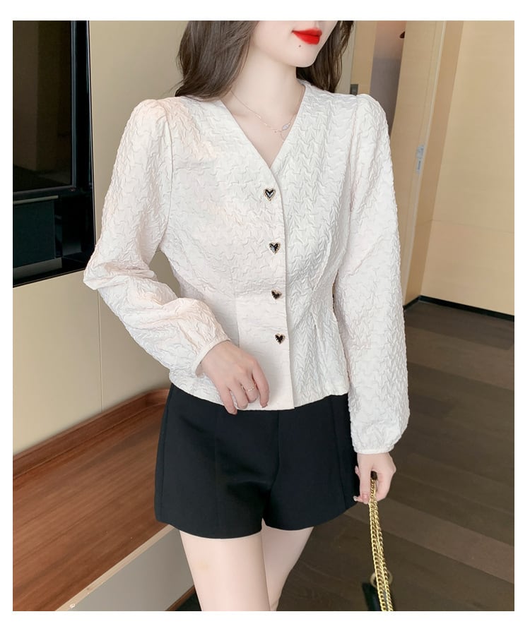 【tops】Vネックシャツトップス　M28618