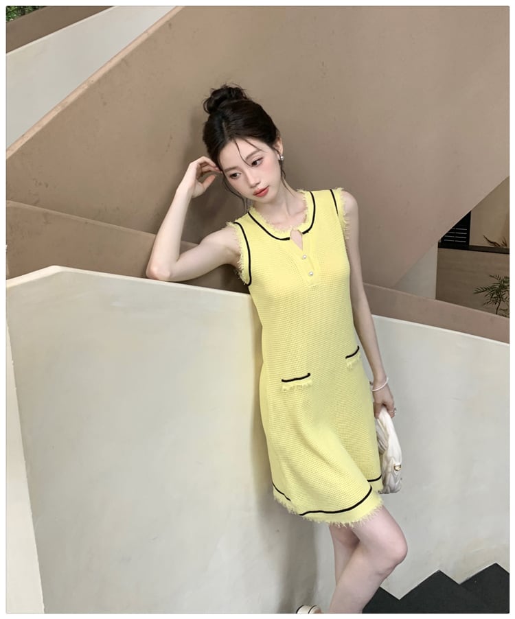 【dress】ノースリーブニットワンピース　M24269