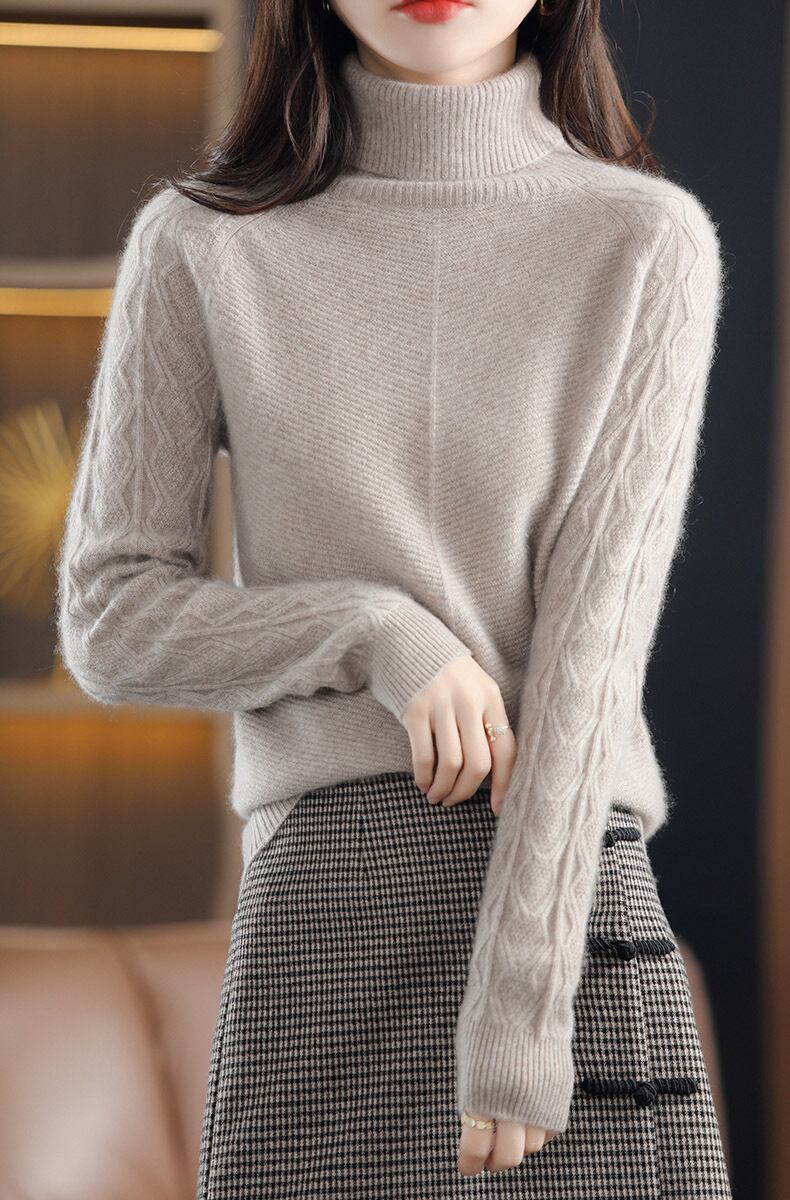 【tops】ハイネックニットプルオーバー　M19149